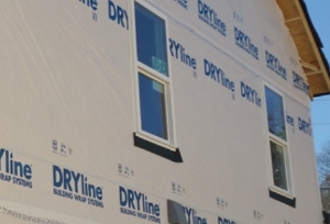 Broadcast Custom Logo Dryline® W 9 ft. x 100 ft. Housewrap