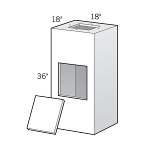 36 in. x 18 in. x 18 in.  Column End Cap * Non-Returnable *