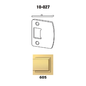 Schlage 10-027 Round Corner Full Lip Strike Plate - 605