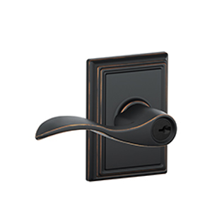F51A Entry Accent Lever w/Addison trim 716 Aged Bronze - Box Pack