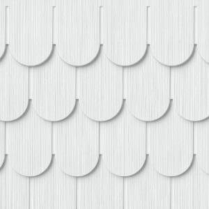 Portsmouth Half Round Cedar Shingle Royal White 77 in.