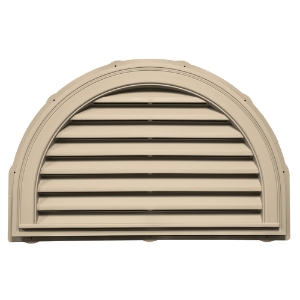 34 in. x 22 in. Half Round Louver Gable Vent #176 CT Light Maple