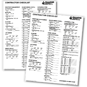 Diamond Kote®  Contractor Checklist Tear Pad