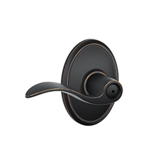 F40 Privacy Accent Lever w/Wakefield trim 716 Aged Bronze - Box Pack