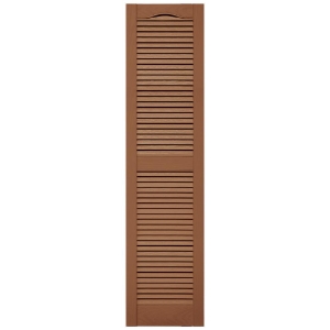 14-1/2 in. x 60 in. Open Louver Shutter Cathedral Top  Treated Cedar 471