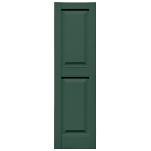 12 in. x 43 in. Raised Panel Shutter Forest Green #028