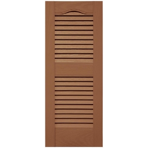 12 in. x 31 in. Open Louver Shutter Cathedral Top  Treated Cedar 471