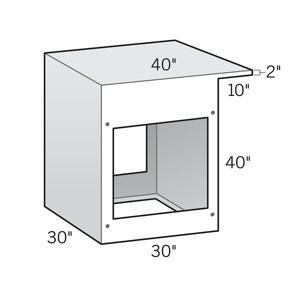 36 in. x 30 in. x 30 in. Cabinet 10 in. Cantilever Backside * Non-Returnable *