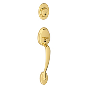 F58 Plymouth Handleset Exterior 605 Bright Brass - Box Pack