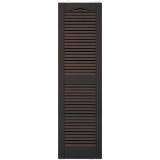 12 in. x 67 in. Open Louver Shutter Musket Brown #010