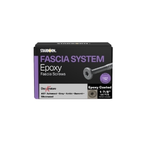 10x1-7/8 EC Fascia Screws-Gray#37 (Sltwtr,Slvrwd,KG,Glcr) 100 Pk