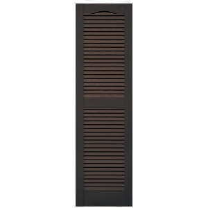12 in. x 52 in. Open Louver Shutter Cathedral Top Musket Brown #010