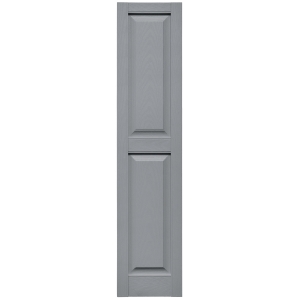 12 in. x 55 in. Raised Panel Shutter Platinum 945