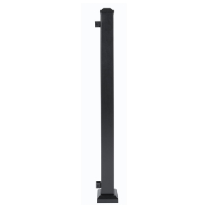 Fulton Rail 2 in. x 2 in. x 36 in. Steel End Post with Attached Brackets, Cap & Skirt TTFSR2X2AEPK39B