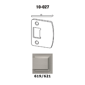 Schlage 10-027 Round Corner Full Lip Strike Plate - 619/621