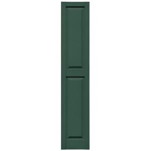 12 in. x 63 in. Raised Panel Shutter Forest Green #028