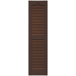 12 in. x 48 in. Open Louver Shutter Federal Brown #009