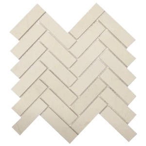 Crème Honed Herringbone Mosaic Tile 10 in. x 9-5/8 in.