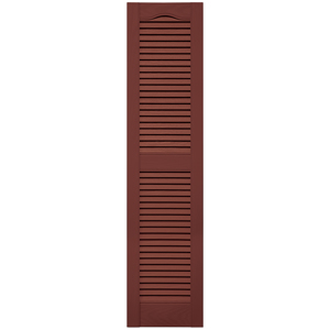 12 in. x 52 in. Open Louver Shutter Burgundy Red #027