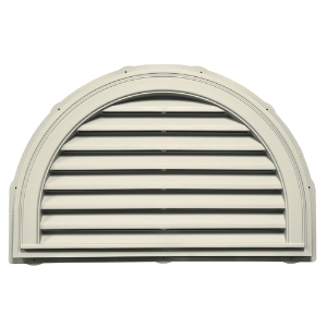 34 in. x 22 in. Half Round Louver Gable Vent #082 Linen