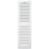 12 in. x 60 in. Open Louver Shutter White #001