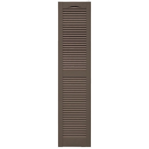 14-1/2 in. x 64 in. Open Louver Shutter Cathedral Top  French Roast 385