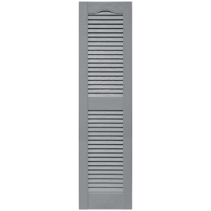 12 in. x 48 in. Open Louver Shutter Cathedral Top  Platinum 945