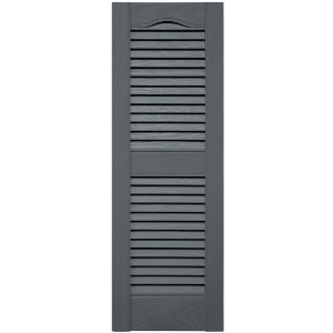 12 in. x 36 in. Open Louver Shutter Cathedral Top  Storm Cloud 419