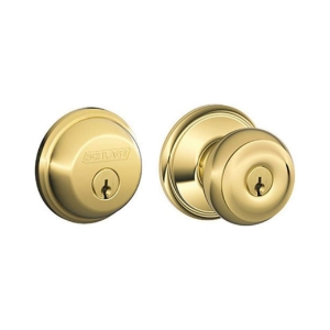 FB50NV Entry Georgian / Deadbolt Combo 505 Brignt Brass - View Pack