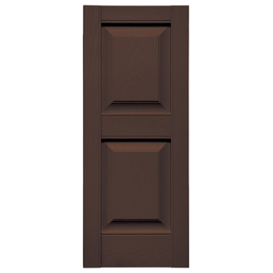 12 in. x 31 in. Raised Panel Shutter Federal Brown #009