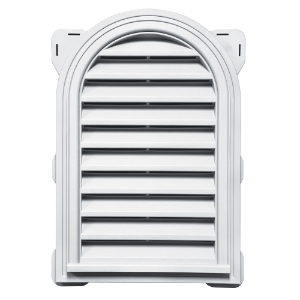 14 in. x 22 in. Round Top Louver Gable Vent #001 White