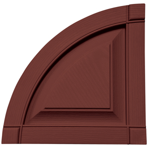 14-3/4 in. Quarter Round Raised Panel Arch Top Burgundy Red