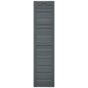 14-1/2 in. x 60 in. Open Louver Shutter Cathedral Top  Storm Cloud 419