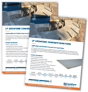 LP Archform Concrete Edge Form Sell Sheet LPZB0854