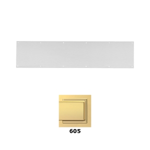 Ives 8400 Kickplate Solid 605 Bright Brass 6-inch x 30-inch - Model: C8400B3