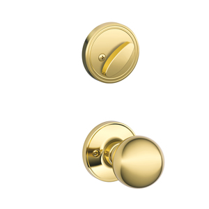 JH59 Handleset Interior Corona Knob 605 Bright Brass