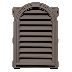 14 in. x 22 in. Round Top Louver Gable Vent #098 CT Weathered Wood