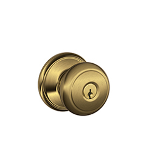 F51A Entry Andover Knob 609 Antique Brass - Box Pack