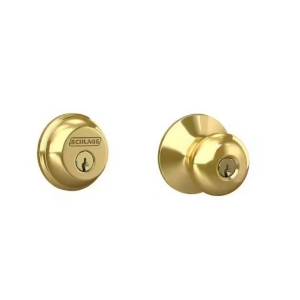 FB50NV Entry Plymouth / Deadbolt Combo 505 Brignt Brass - View Pack