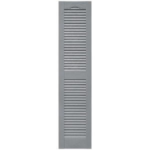 12 in. x 55 in. Open Louver Shutter Cathedral Top  Platinum 945