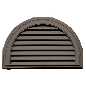 34 in. x 22 in. Half Round Louver Gable Vent #118 CT Sable Brown