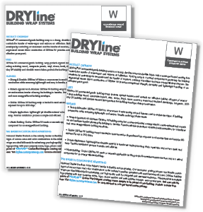 DRYline 'W' Building Wrp Tri-Fold Brochure w/Sample