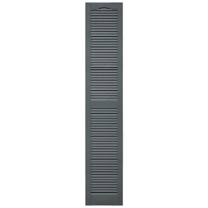 14-1/2 in. x 80 in. Open Louver Shutter Cathedral Top  Storm Cloud 419