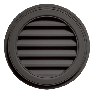 18 in. Round Louver Gable Vent #018 Tuxedo Gray