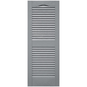 14-1/2 in. x 39 in. Open Louver Shutter Cathedral Top  Platinum 945