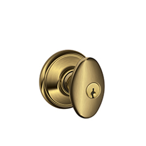 F51A Entry Siena Knob 609 Antique Brass - Box Pack