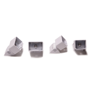 Top and Bottom Rail Stair Brackets, Textured White (w/screws)