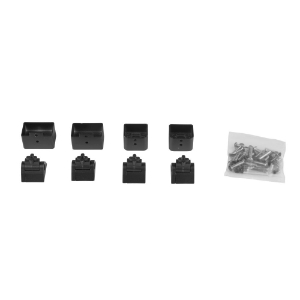 Top and Bottom Rail Stair Brackets, Textured Black (w/screws)
