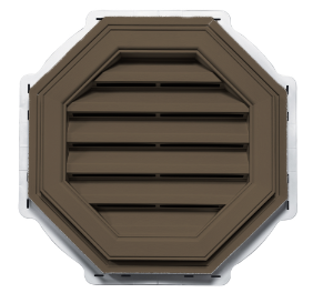 18 in. Octagon Louver Gable Vent Sable Brown 450