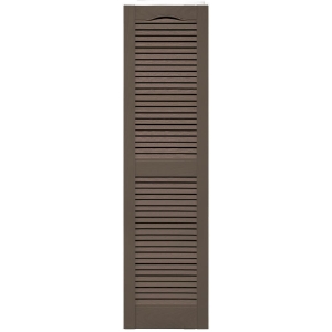 14-1/2 in. x 55 in. Open Louver Shutter Cathedral Top  French Roast 385